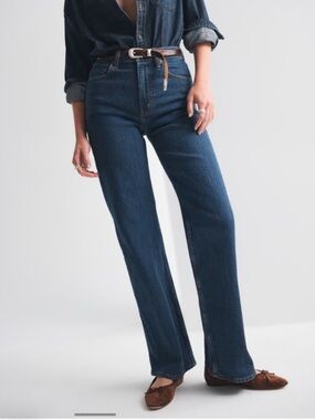 NWT Abercrombie 90s Relaxed Jeans 29 Tall | High Rise Dark Wash Straight Leg